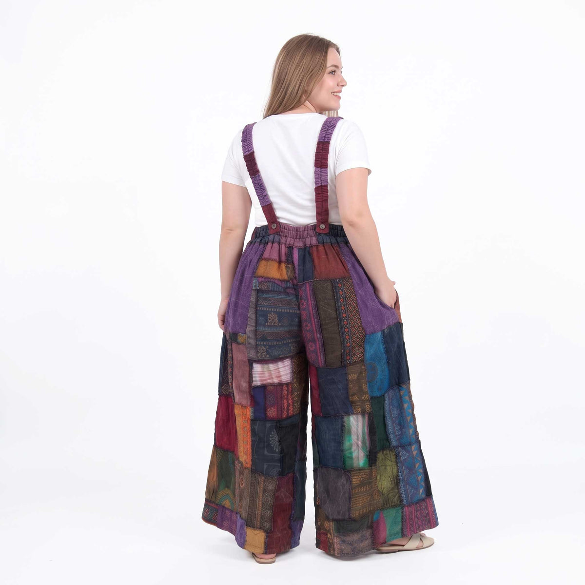 Hippie Patchwork Jumpsuit Overall Mystic Purple