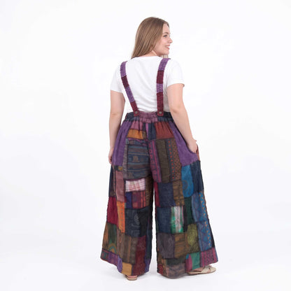 Hippie Patchwork Jumpsuit Overall Mystic Purple