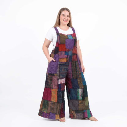 Hippie Patchwork Jumpsuit Overall Mystic Purple