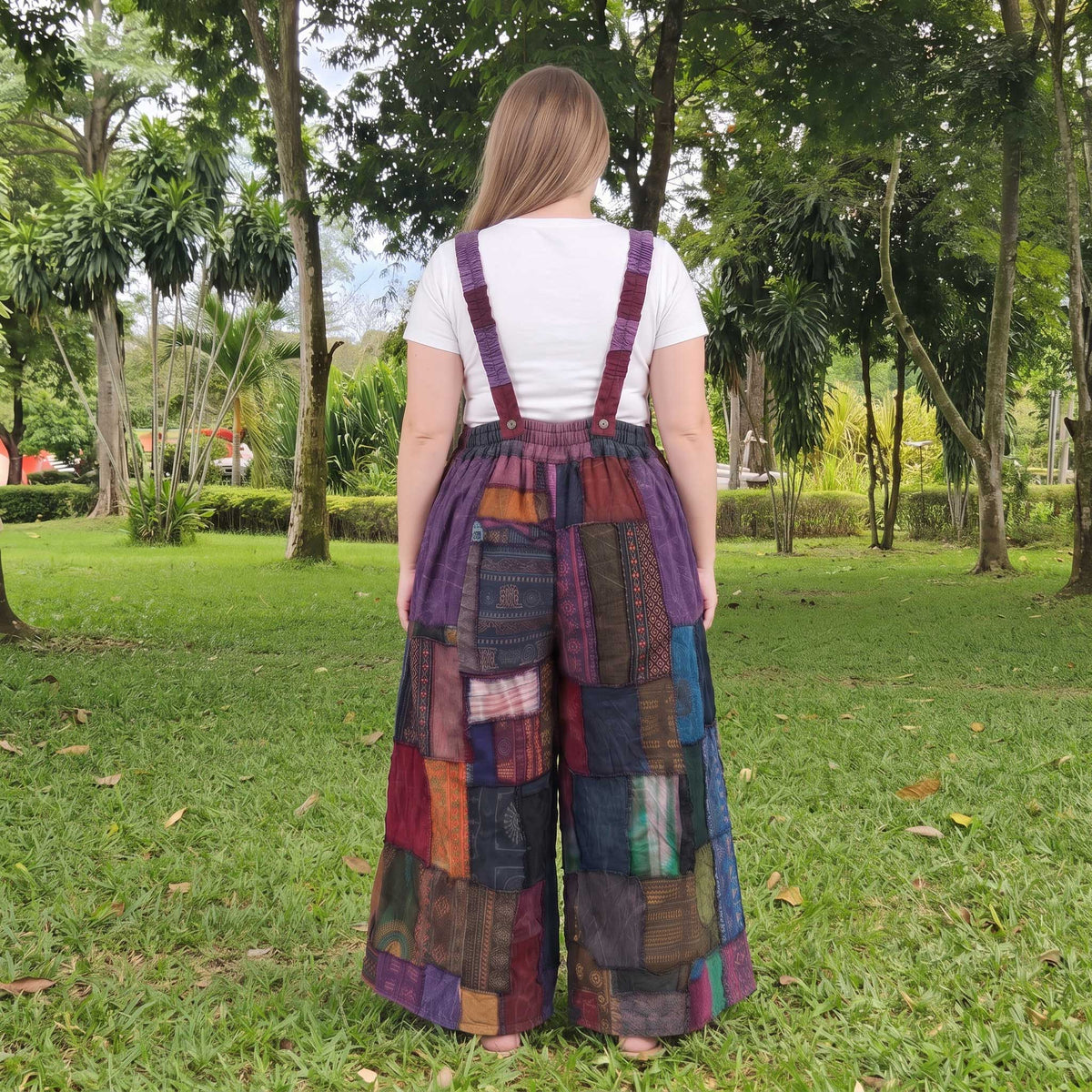 Hippie Patchwork Jumpsuit Overall Mystic Purple