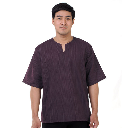 Thai Fisherman Herren Shirt mit Nadelstreifen in Lila