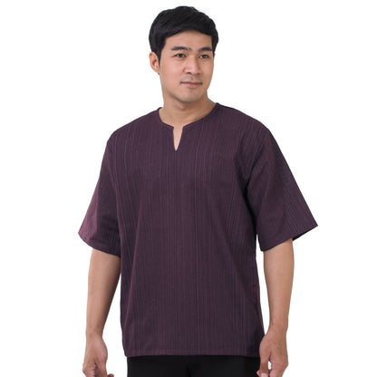 Thai Fisherman Herren Shirt mit Nadelstreifen in Lila