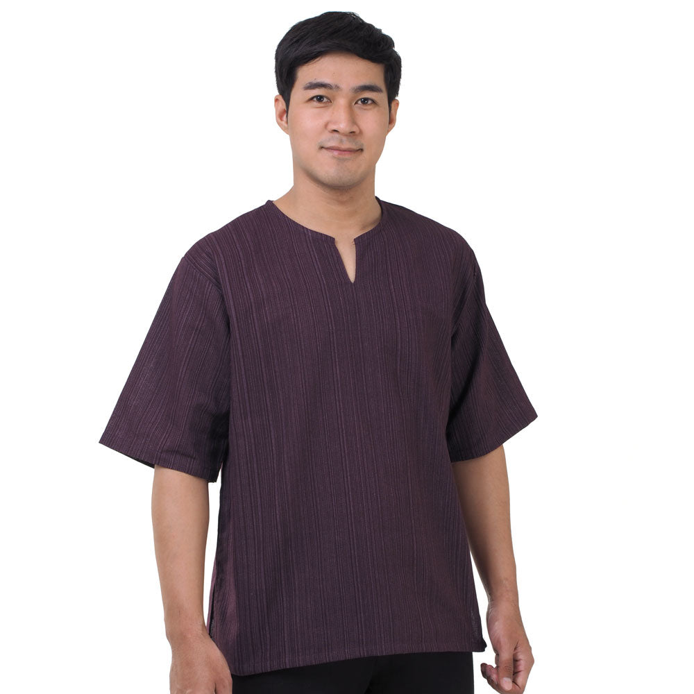 Thai Fisherman Herren Shirt mit Nadelstreifen in Lila