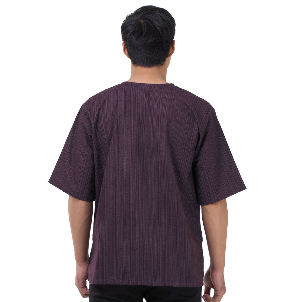 Thai Fisherman Herren Shirt mit Nadelstreifen in Lila