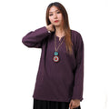 Women’s Long-Sleeve Pinstripe Thai Fisherman Shirt Purple