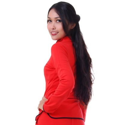 Damen Loungewear Bambus Yoga Shirt Rot Langarm