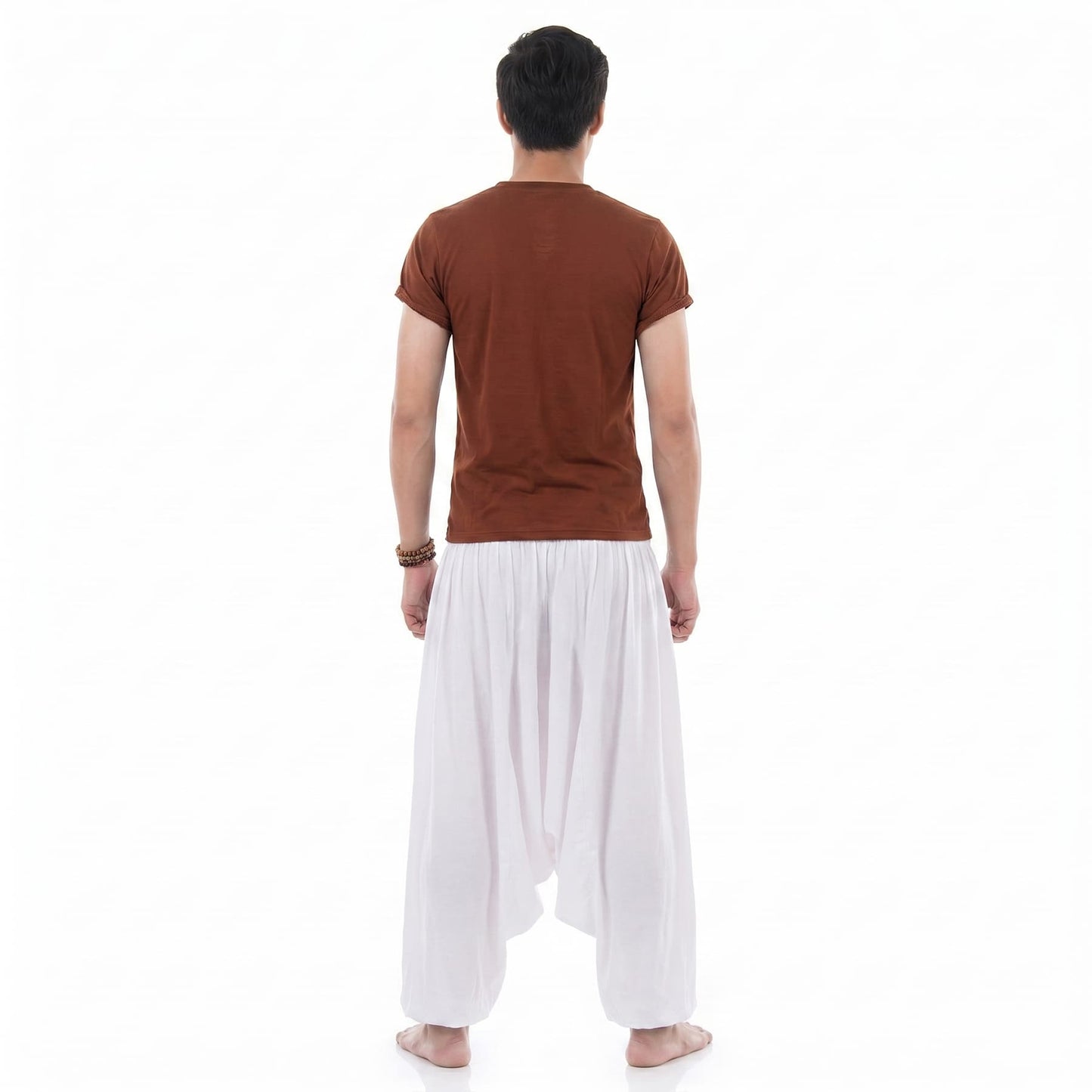 Sunny White Men's Drop Crotch Harem Pants