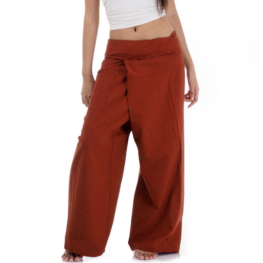 Close-up detail of Mango Tango women's Thai fisherman pants, handcrafted in Thailand from durable cotton.