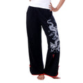 Dragon Loungewear Damen Tai Chi Yoga Hose Schwarz