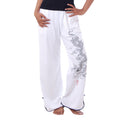Weiße Damen Dragon Loungewear Tai Chi Yoga Hose