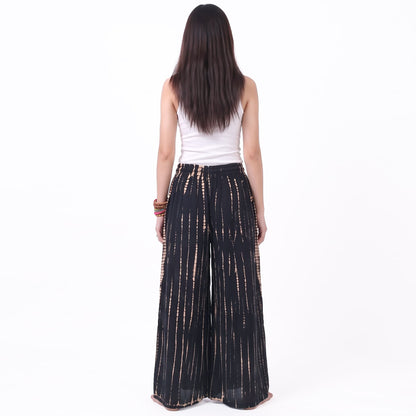 Midnight Black Tie Dye Hippie Palazzo Pants