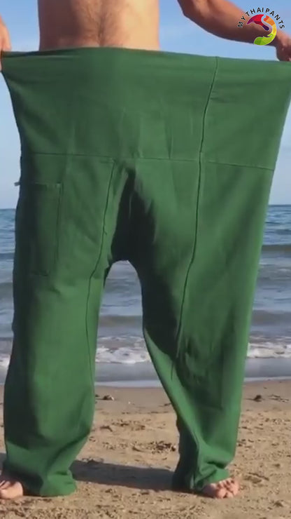 Herren Thai Fisherman Pants Forest Green Oasis